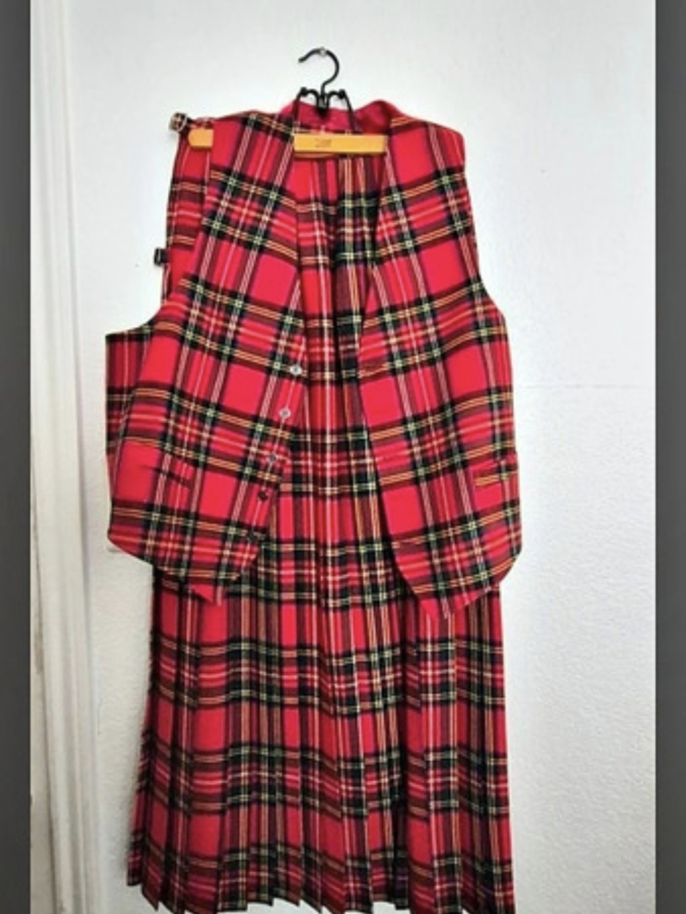 The Scottish Kilt Company Plaid Wool Maxi Skirt And Vest XL Like New